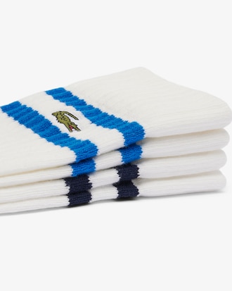 Lot de 2 paires de chaussettes unisexes avec rayures contrastées en maille côtelée