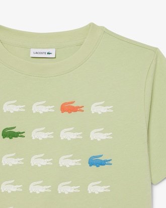 Crocodile Print Cotton T-Shirt