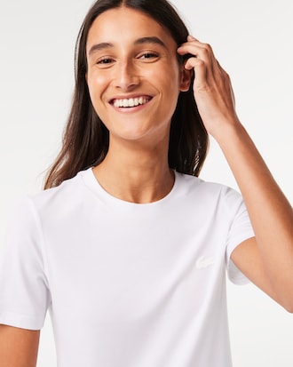 Playera para mujer en mezcla de algodón con cuello redondo