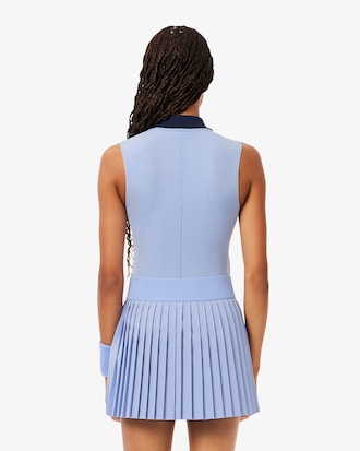 Polo De Tenis De Punto El&aacute;stico Sin Mangas Para Mujer