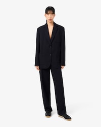 Pantalon tailleur oversize Piqu&eacute; fluide