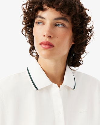 Petit Piqu&eacute; Effect Oversized Shirt