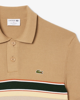 Men's Made In France Striped Polo Collar Sweater
