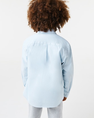 Kids' Striped Print Oxford Cotton Shirt