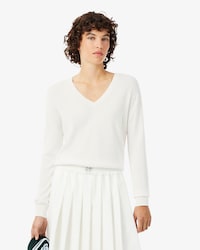 Seamless Knit V Neck Sweater