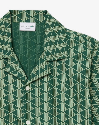 Camisa De Pijama De Popelina Con Estampado Monograma
