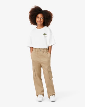 Girls' Cotton Twill Cargo Pants