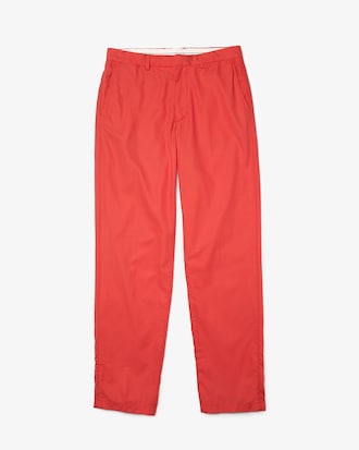 Pantalon chino droit &agrave; plis en coton m&eacute;lang&eacute; l&eacute;ger