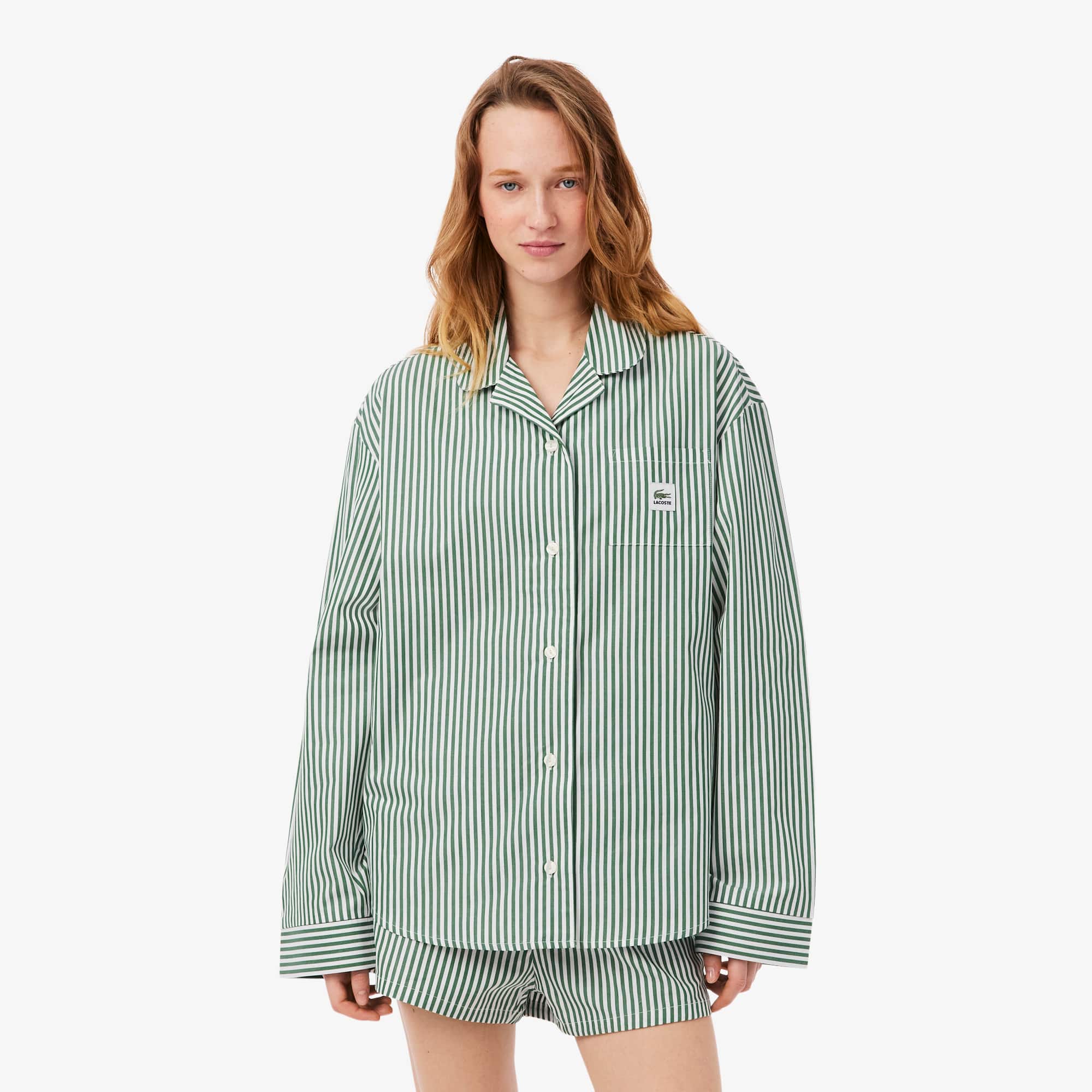 Oversized Striped Poplin Pajama Set