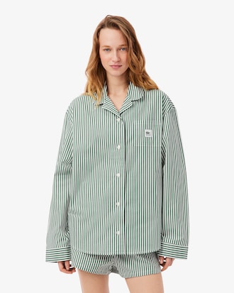 Oversized Striped Poplin Pajama Set