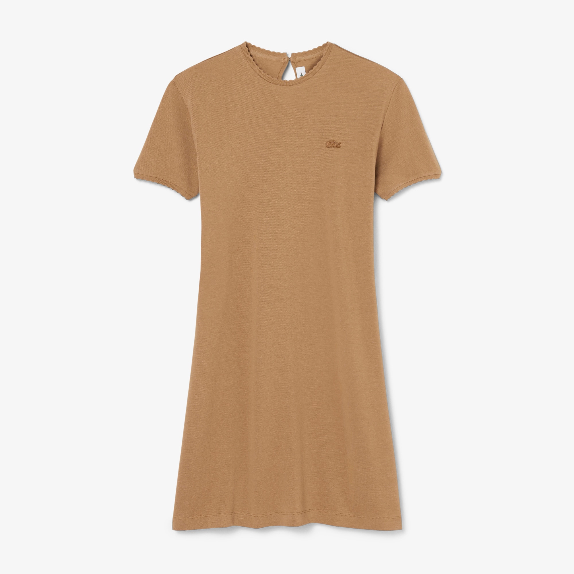 Fluid Scalloped Piqué Dress