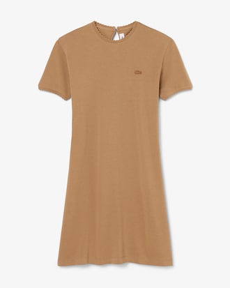 Fluid Scalloped Piqu&eacute; Dress