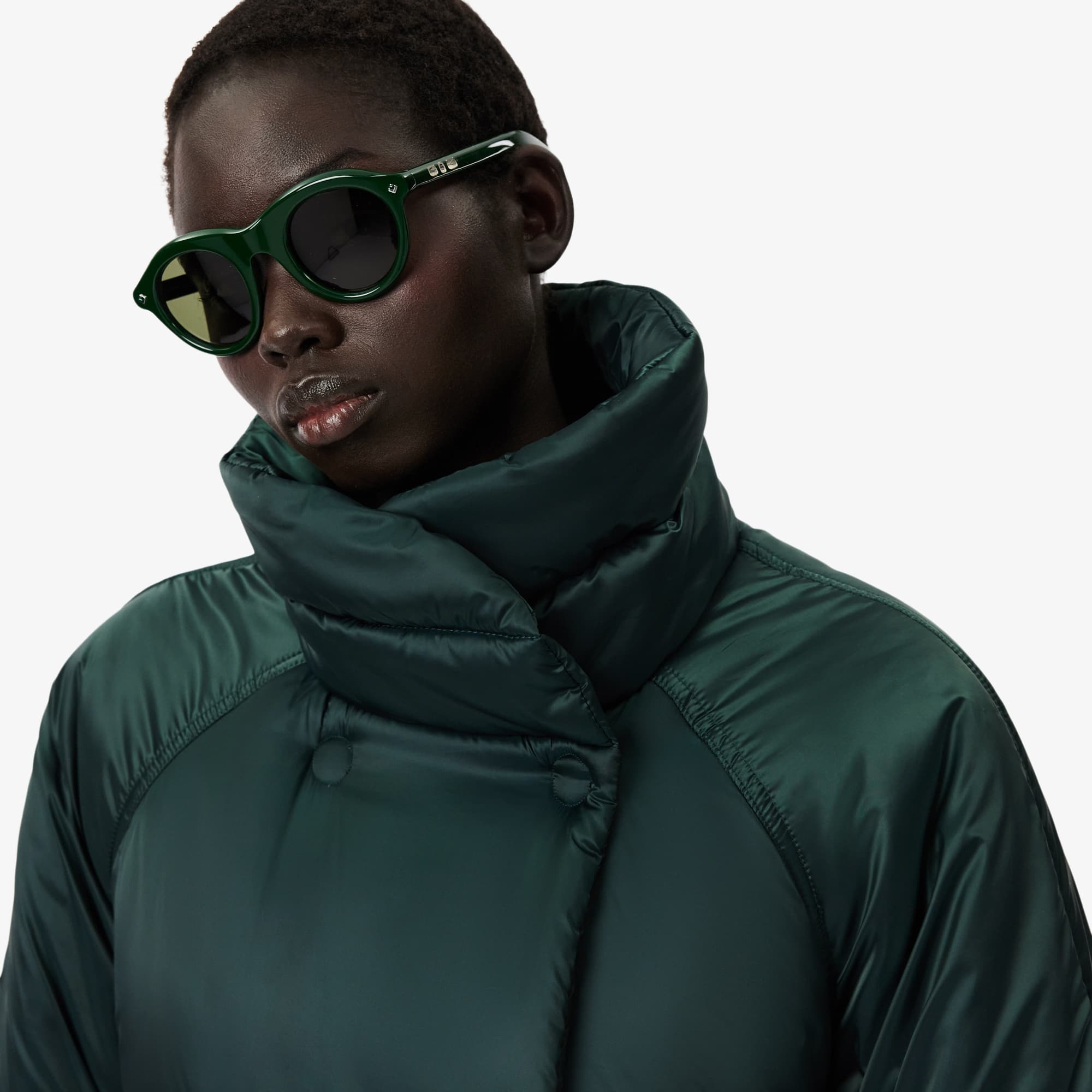 Runway Long Iridescent Puffed Jacket