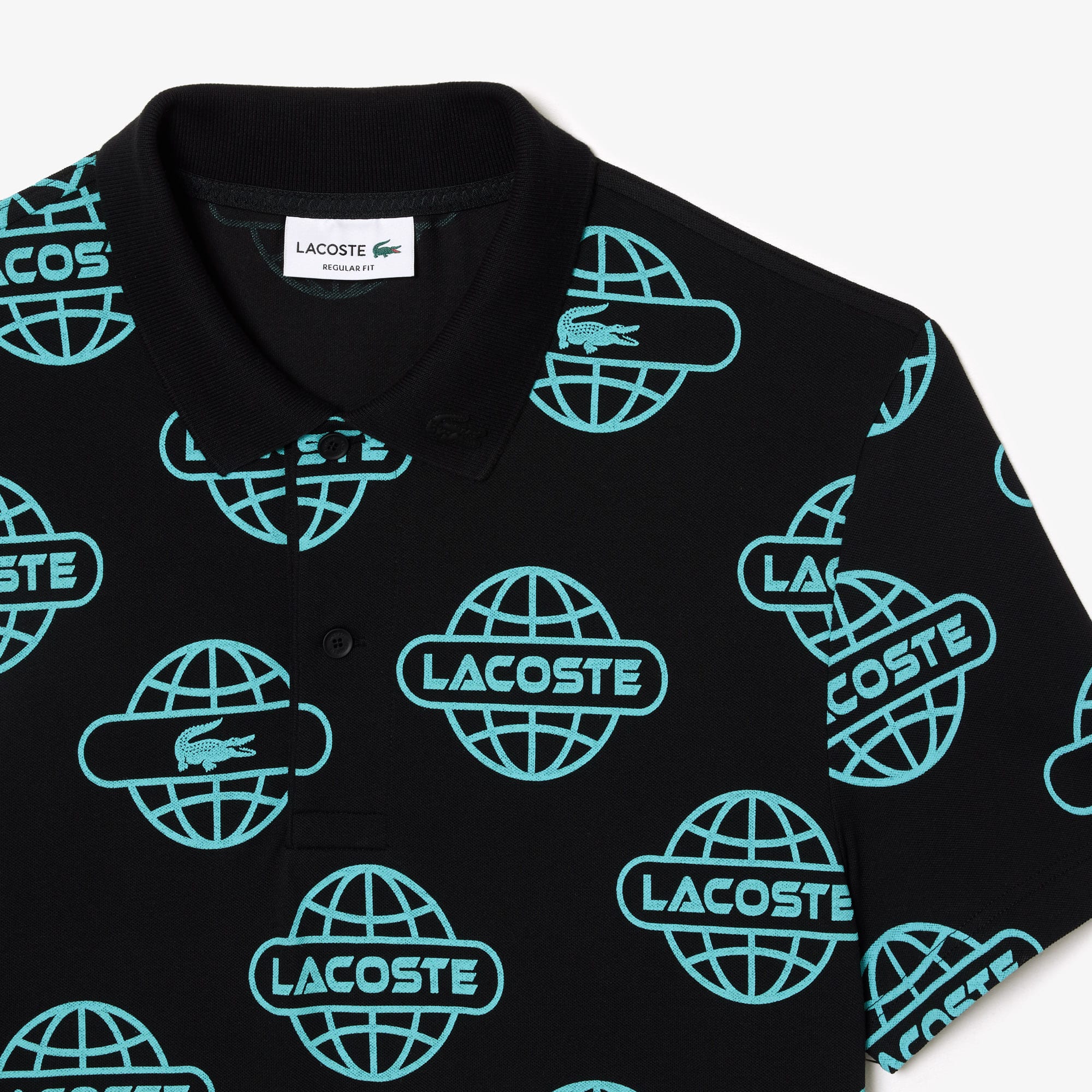 Men's Globe Print Lacoste Movement Polo - Polo Shirts - New