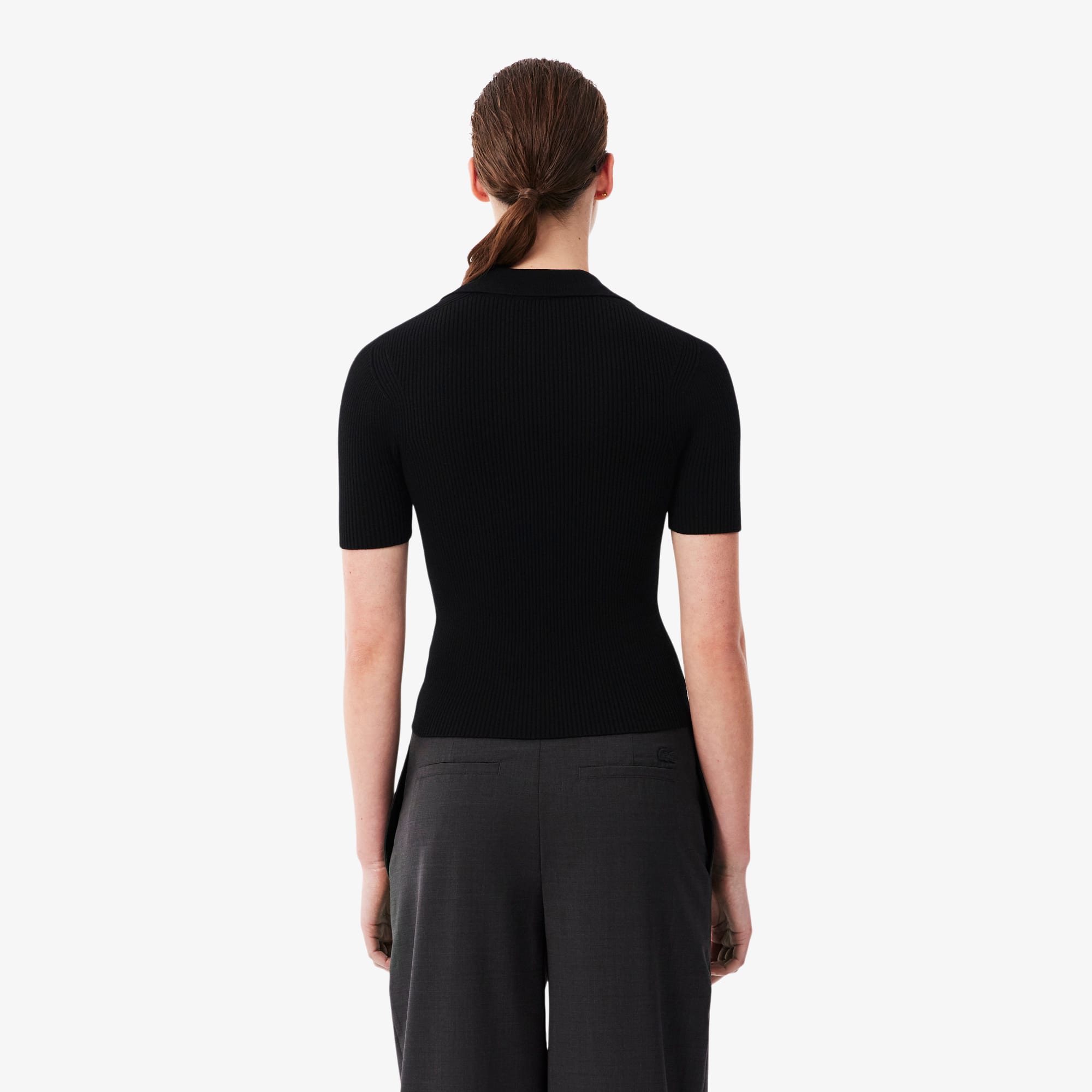 Short Sleeved 3D Knit Polo Shirt