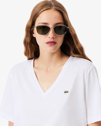 Women's Relaxed Fit Soft Cotton V-Neck T-Shirt