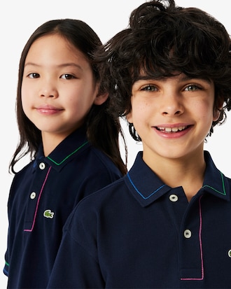 Kids' Contrast Accent Petit Piqué Polo