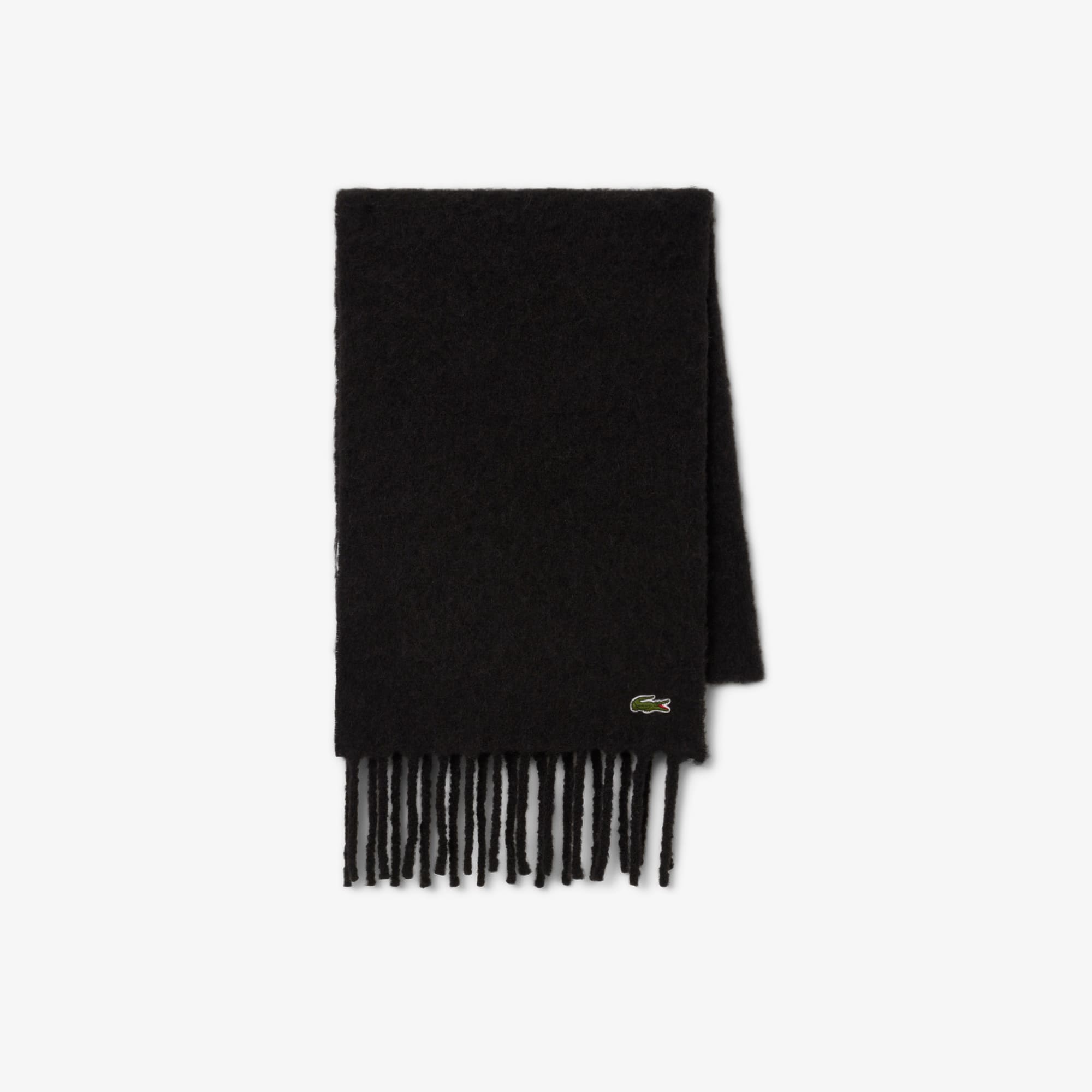 Lacoste Unisex Fringed Alpaca Wool Scarf