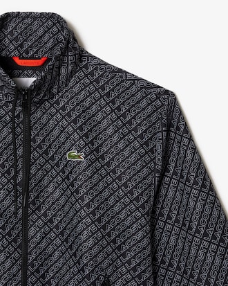 Women's High-Neck Zip Front Monogram Print Jacket