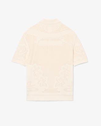 Short-Sleeved Jacquard Motif Knit Shirt
