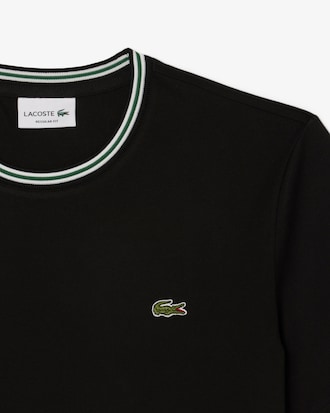 Men's Regular Fit Ribbed Collar Cotton T-Shirt