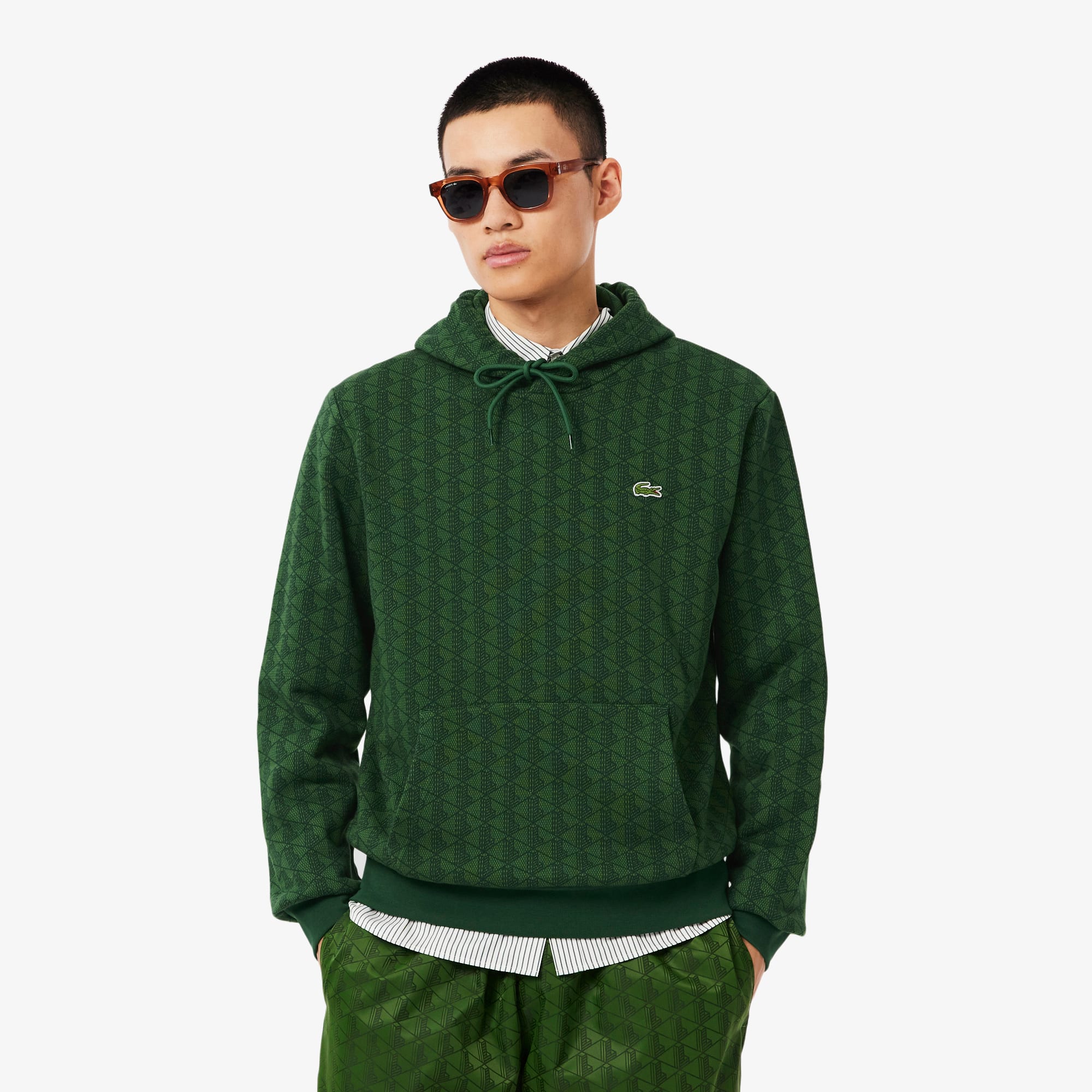 Lacoste Men's Monogram Fleece Hoodie