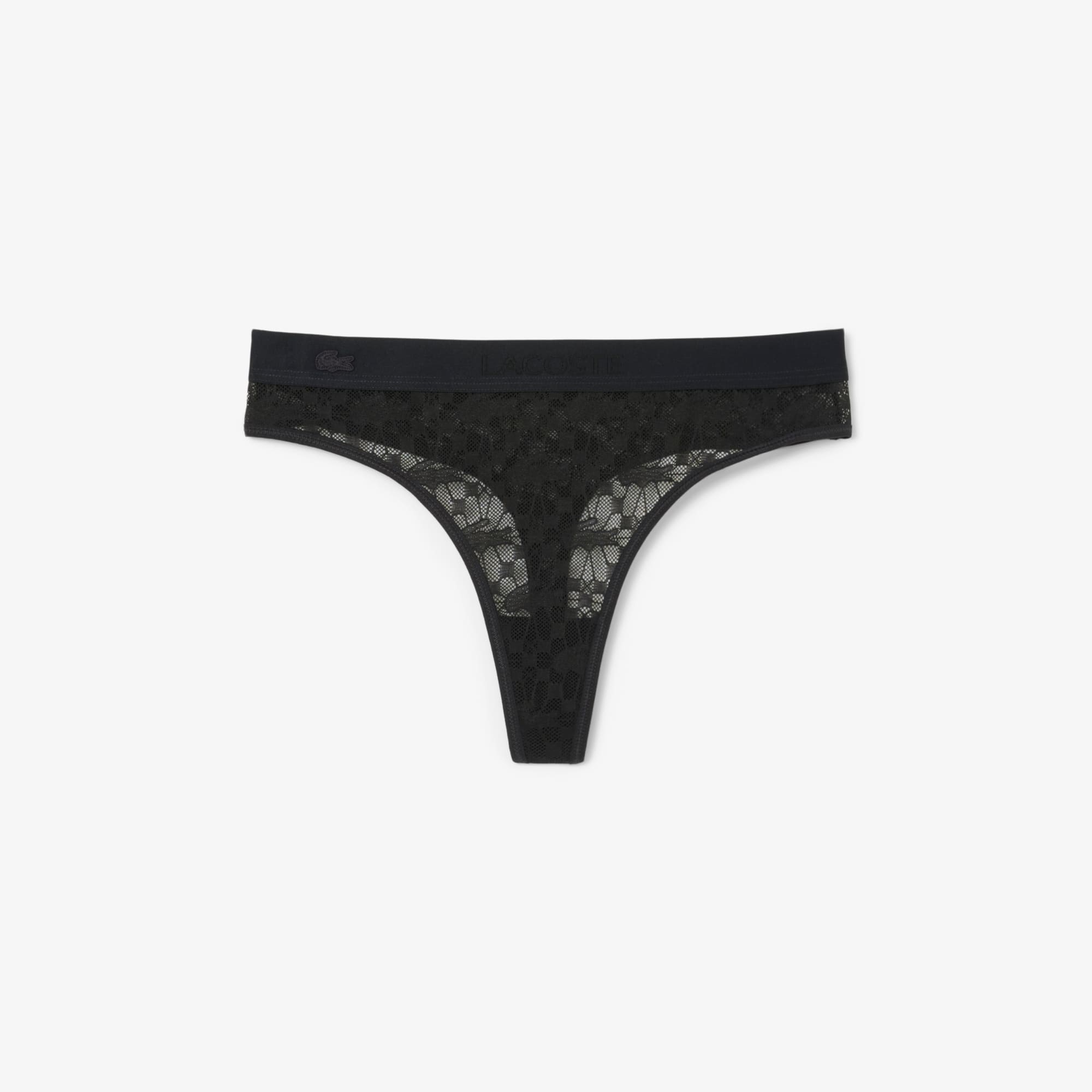 Logo Waist Lacy String Briefs