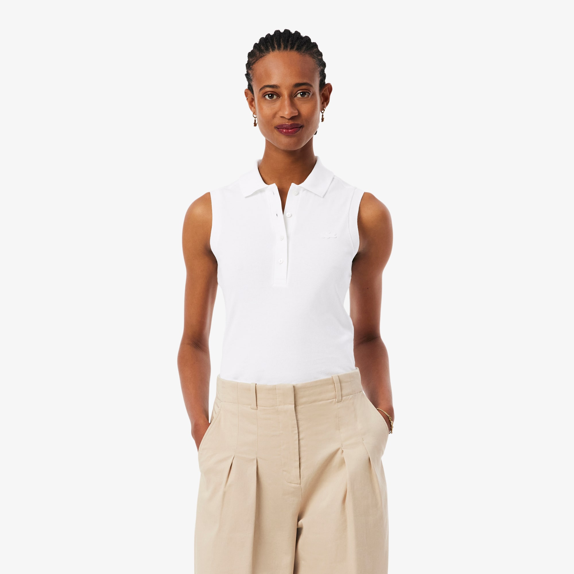 Women's Slim Fit L.12.D Sleeveless Stretch Polo - Polo Shirts