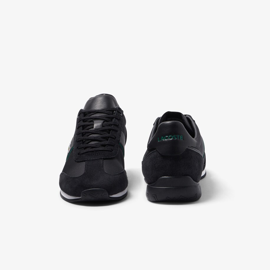 men's lacoste angular textile and leather sneakers