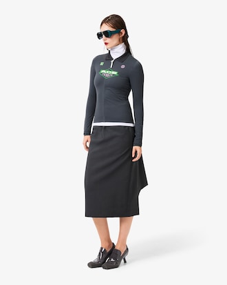 Runway Tight Fit Zipped Stretch Polo Shirt