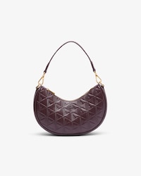 Maheki Embossed Leather Half Moon Bag