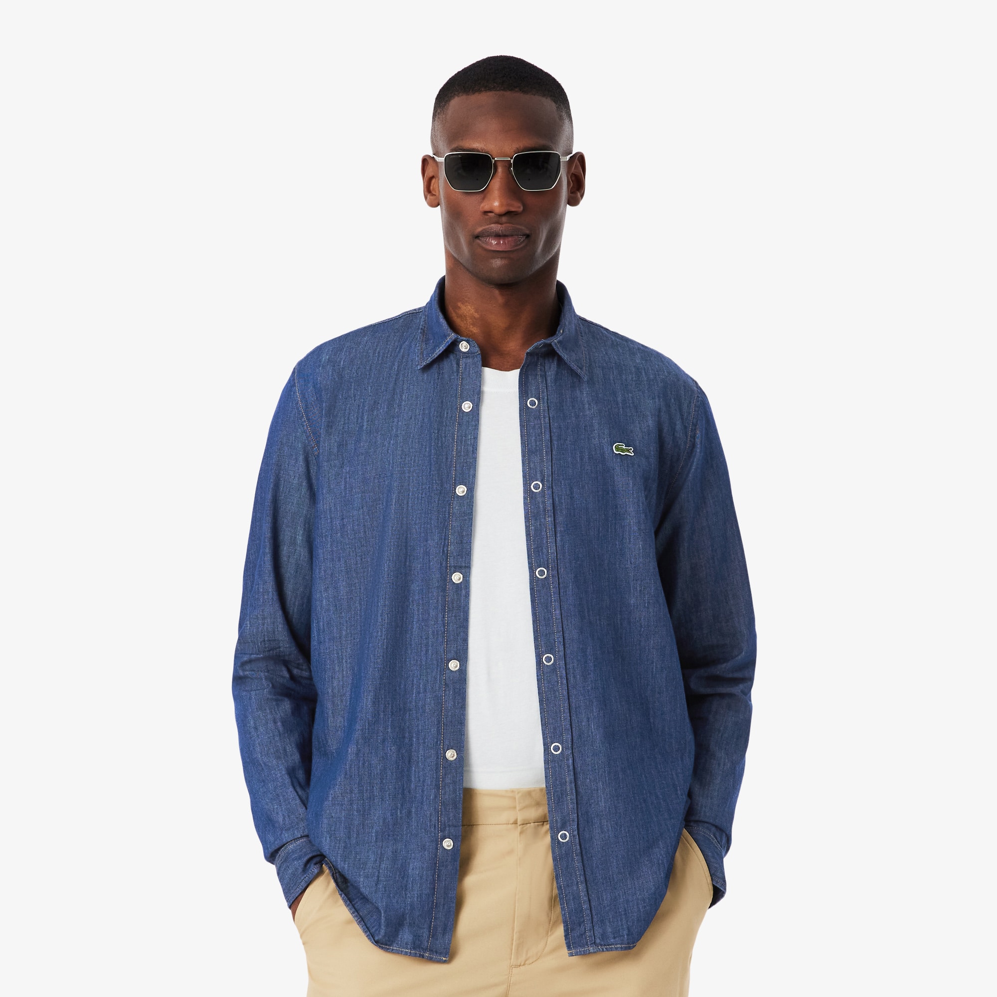 Lacoste Men's Regular Fit Lightweight Denim Shirt