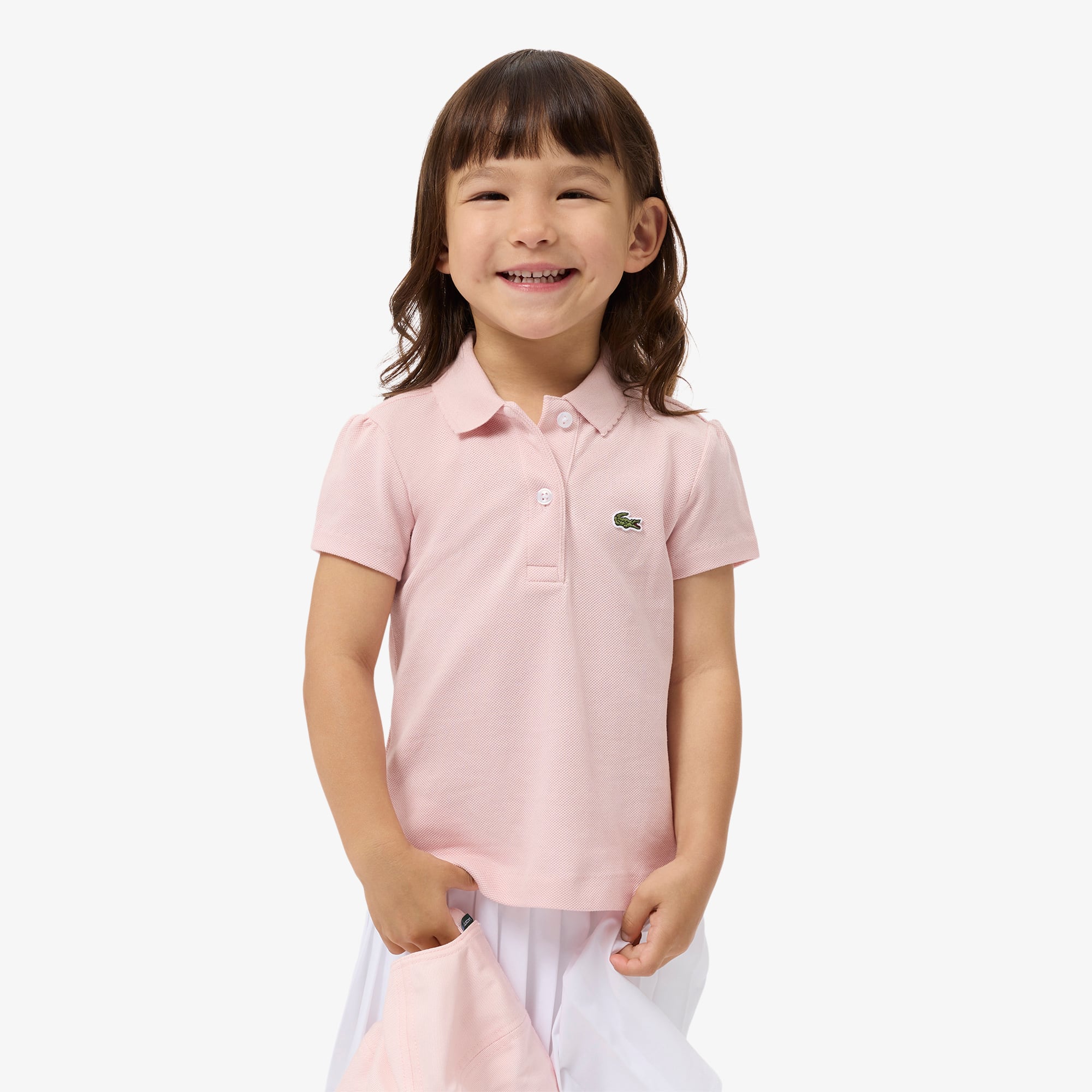 Lacoste Kids' Girls' Scalloped Collar Piqué Polo - 4 Years In Pink