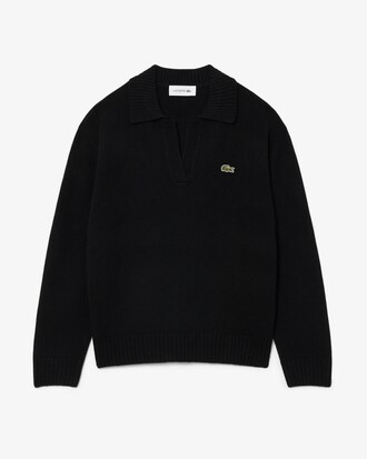 Women's 3D Knit Cashmere Polo Collar Sweater