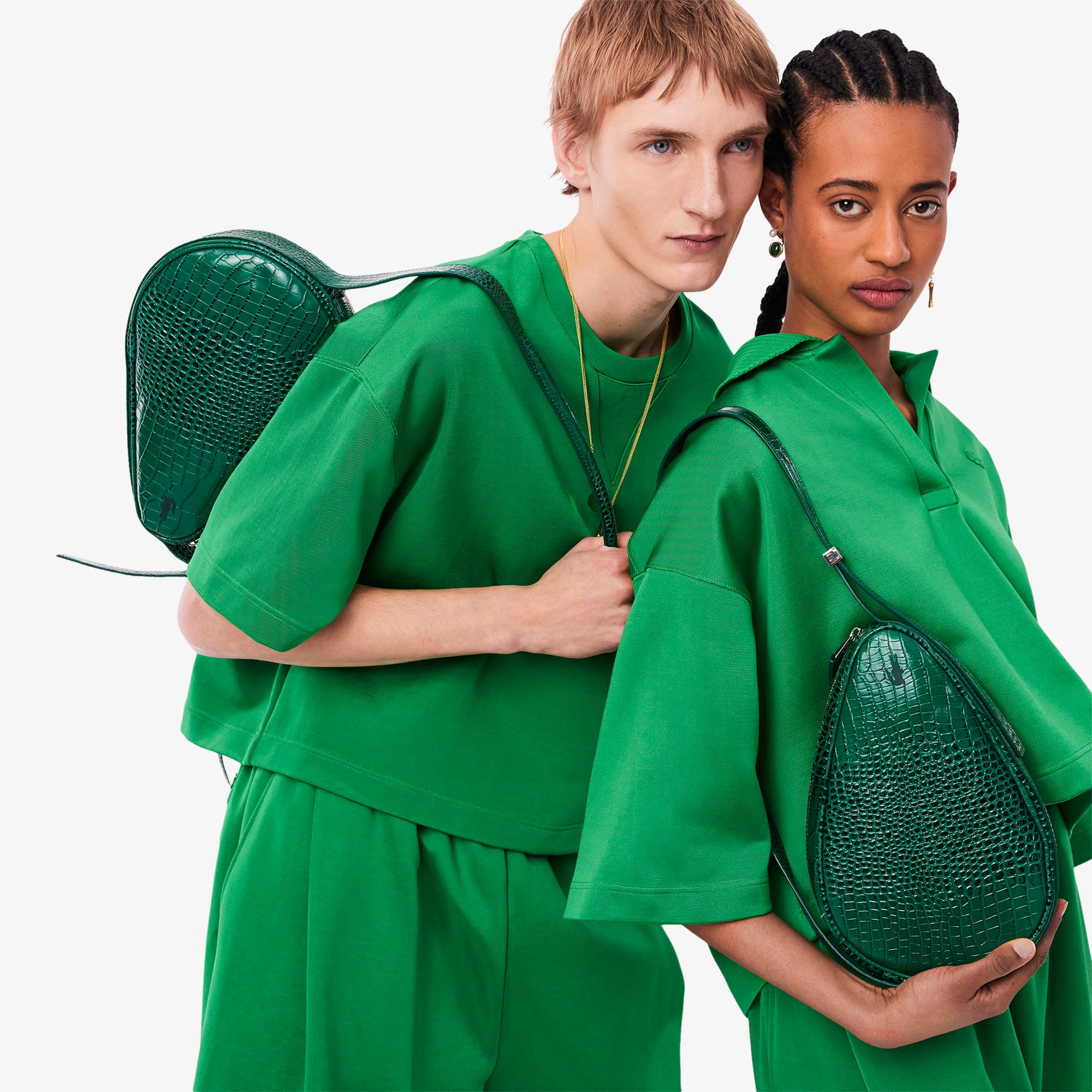 【LACOSTE】 ランウェイ エンボスレザー ラケットバッグ Unisex Runway Embossed Leather Racket Bag - undefined - New