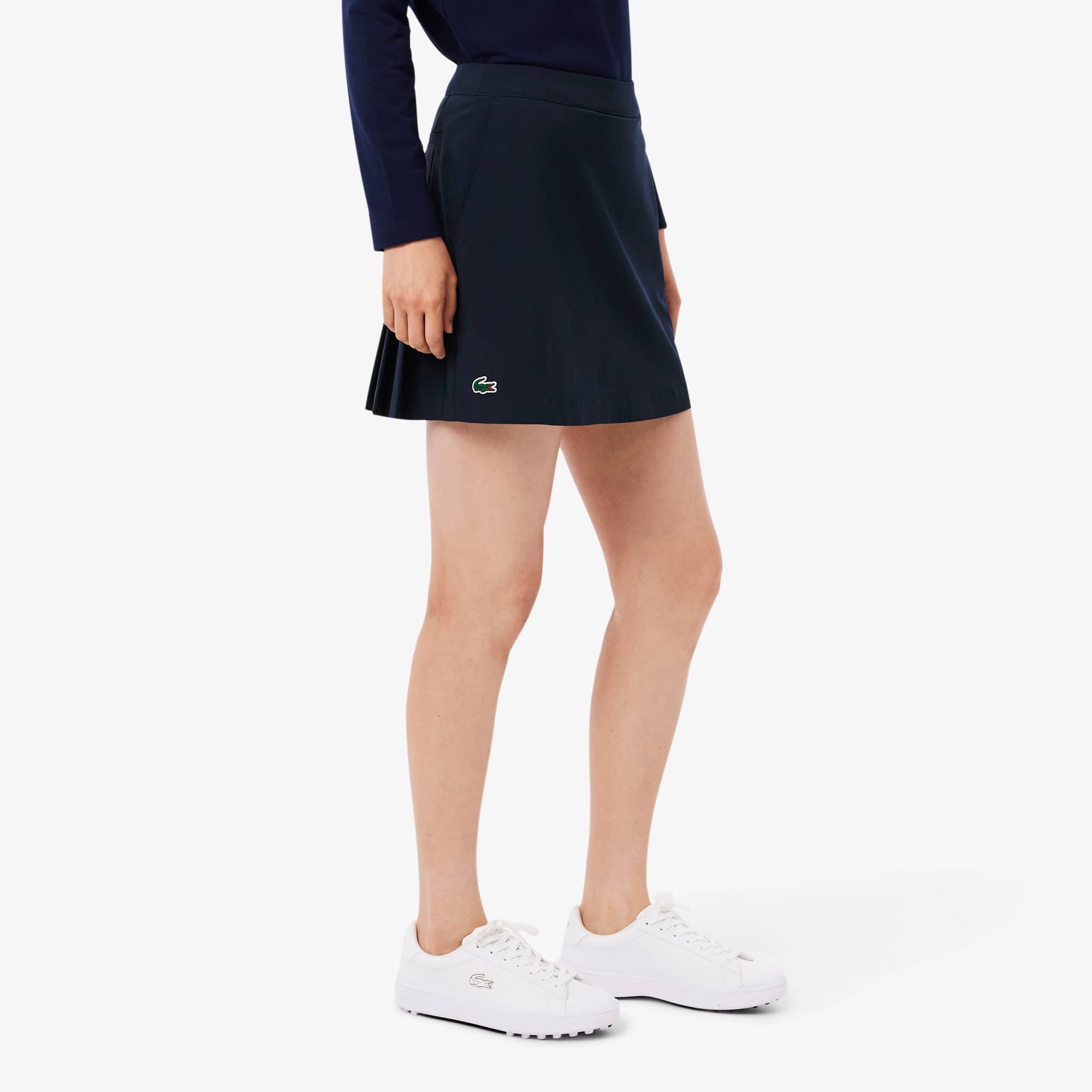 ワンピース LACOSTE Women Mid Skirts EF2655 525 Blue Women's Lined Piqué Tennis Skirt - Shorts & Skirts - New In