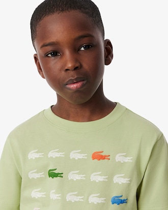 Crocodile Print Cotton T-Shirt