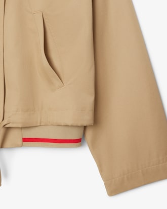 Women's Oversized Polo Collar Twill Jacket