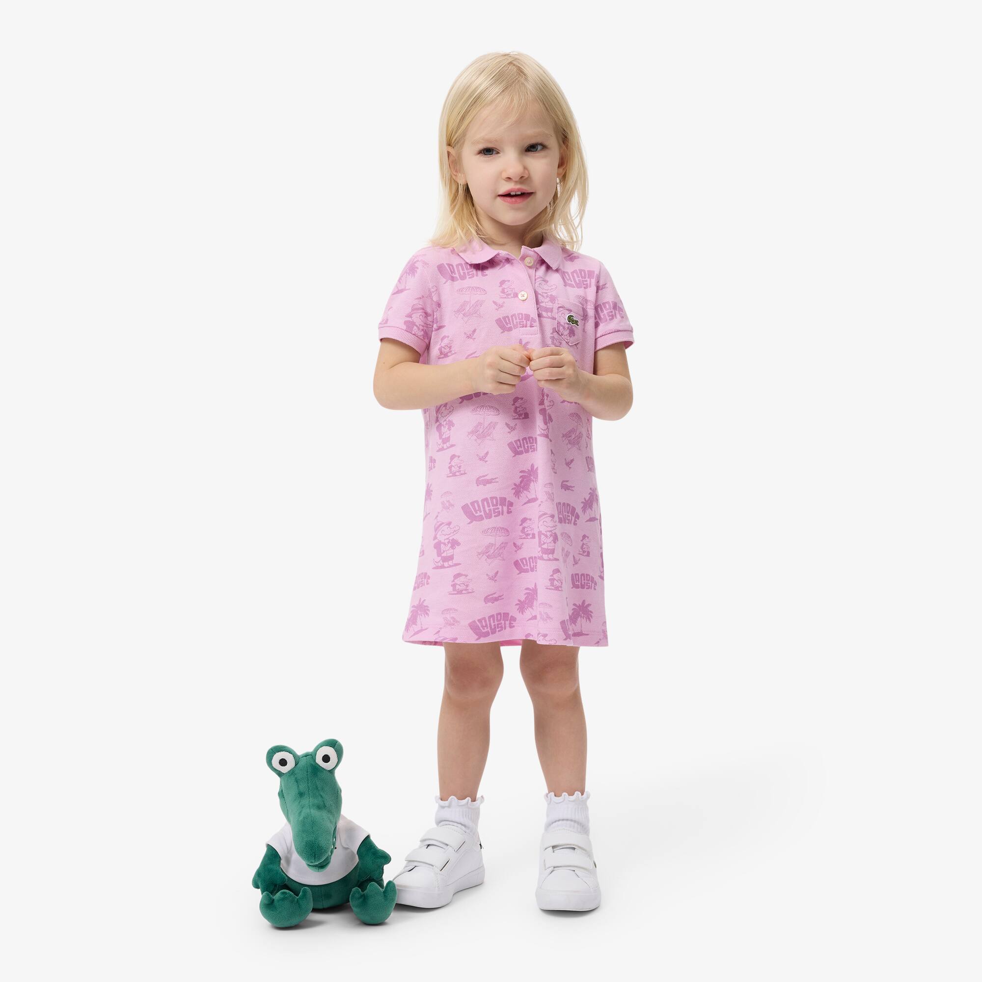 Print Piqué Polo Dress