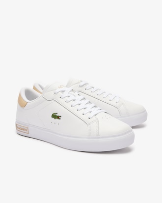 Women's Powercourt Logo Tongue Leather Sneakers