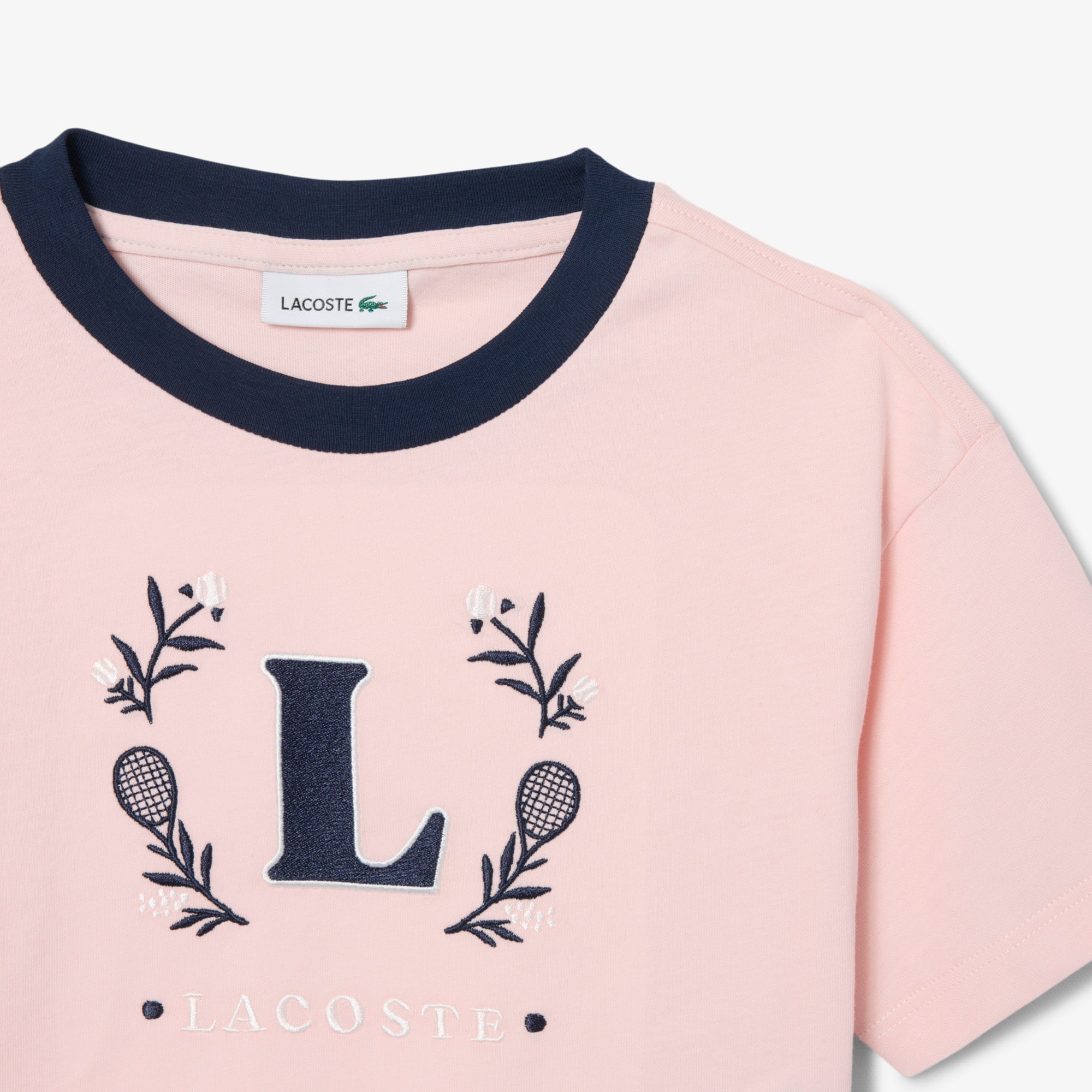 Contrast Badge Cotton T-Shirt