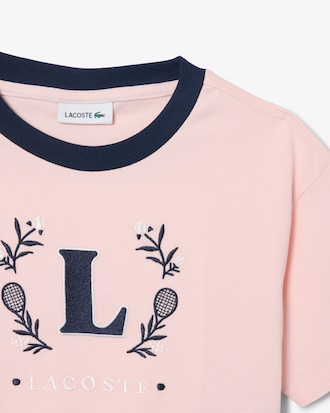 T-shirt coton badge contrast&eacute;