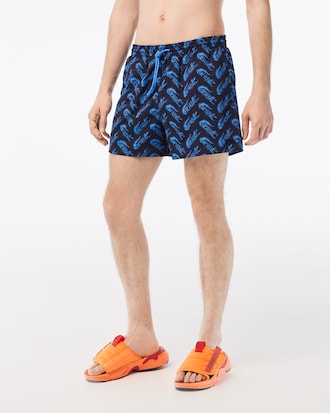 Traje de baño con estampado de poliéster reciclado de Lacoste para hombre