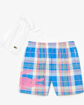 Men&rsquo;s Quick-Dry Checked Swim Trunks