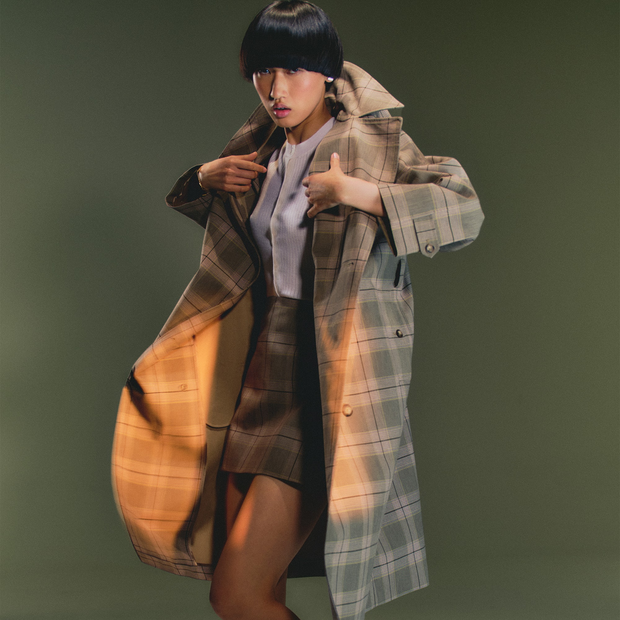 Women's Water-Repellent Plaid Wrap Coat - undefined - New In 2026