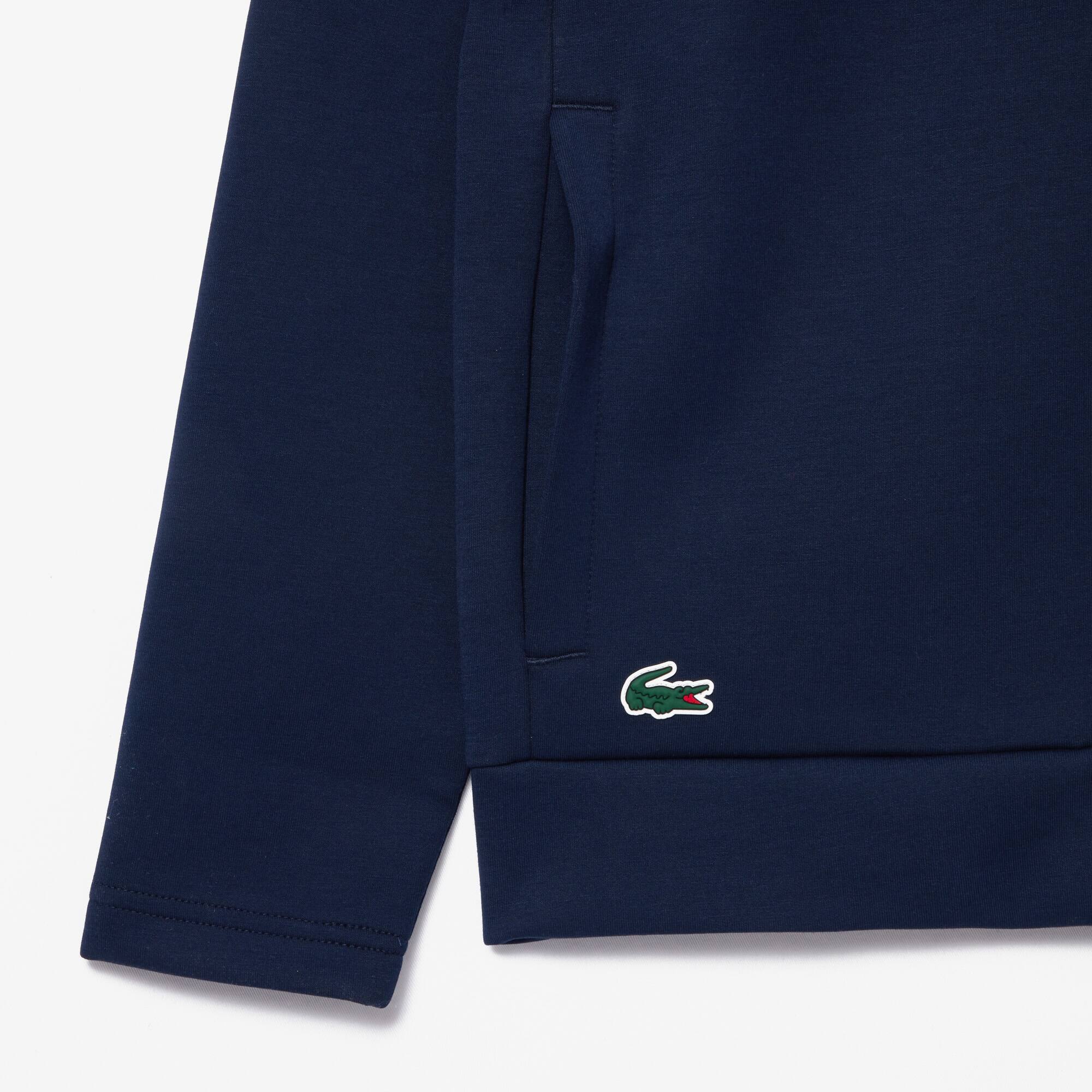 Lacoste ロコハッチクルネックフルオハ AH0128 166 Men's Lacoste Lettered Crew Neck Cotton Blend Sweatshirt
