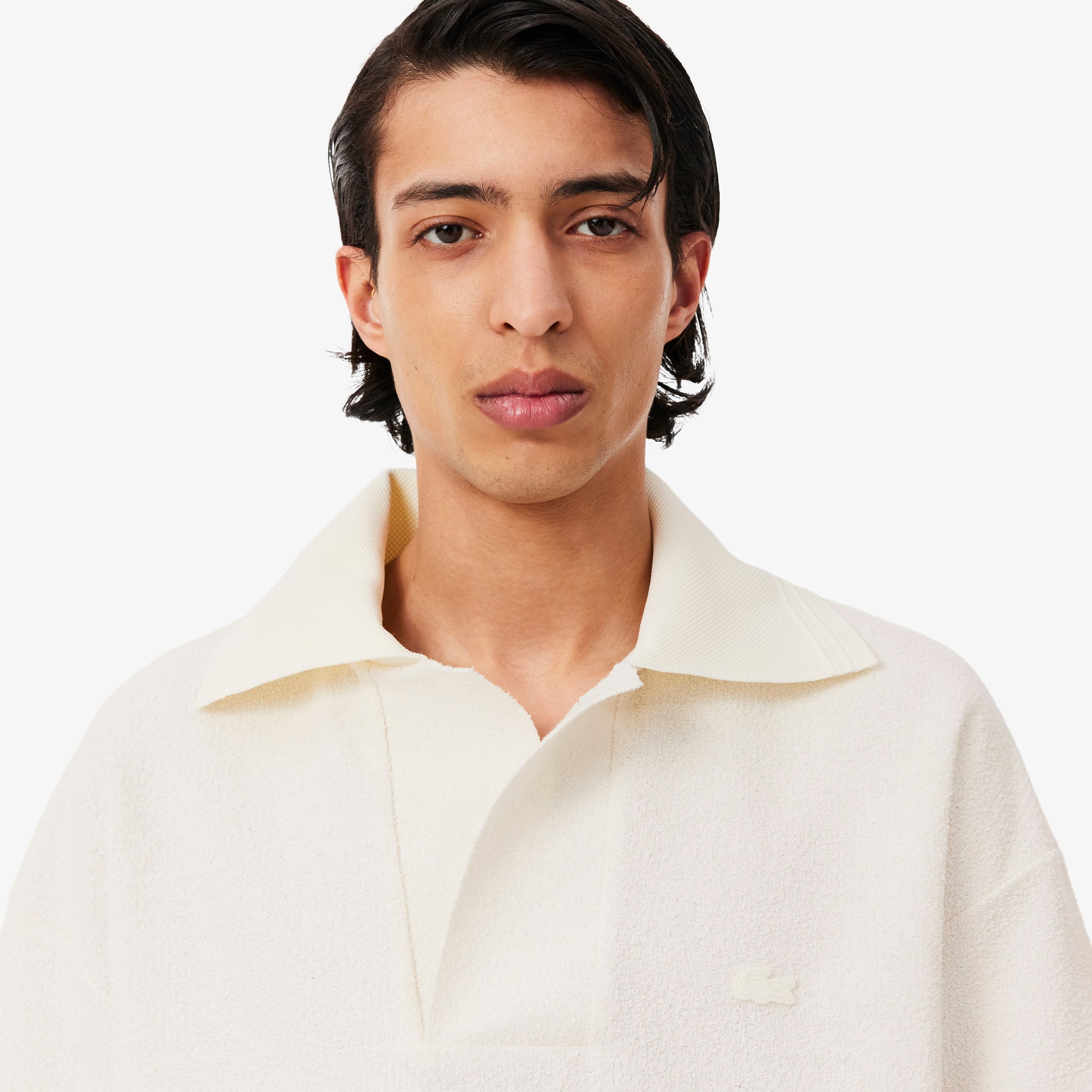 Runway Loose Fit Bouclé Knit Polo Shirt