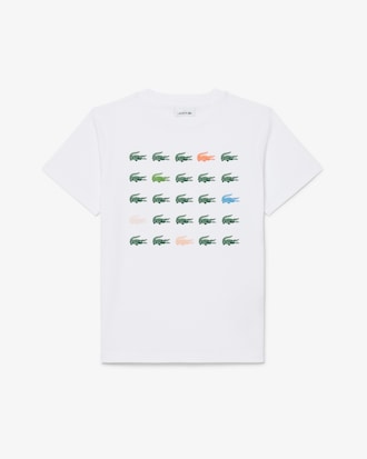 Crocodile Print Cotton T-Shirt