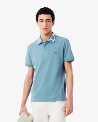 Polo de marca de corte entallado para hombre