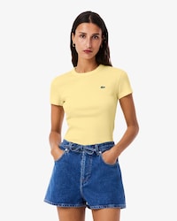 Women's Slim Fit Ribbed Cotton T-Shirt